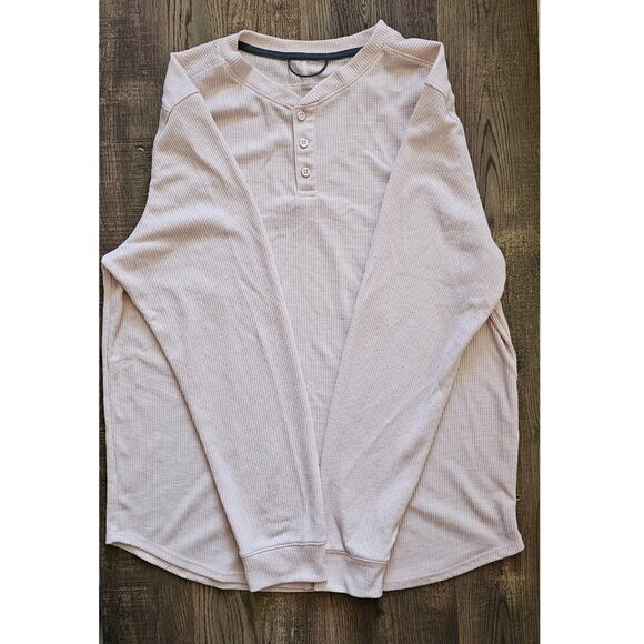 All In Motion Men’s Waffle-Knit Long Sleeve 3 Button Henley Athletic Top, L - Picture 4 of 6